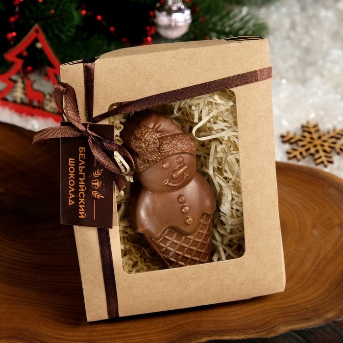 Шоколадная фигурка Снеговик-мороженка, 80 г Шоколадная фигурка Снеговик-мороженка, 80 г