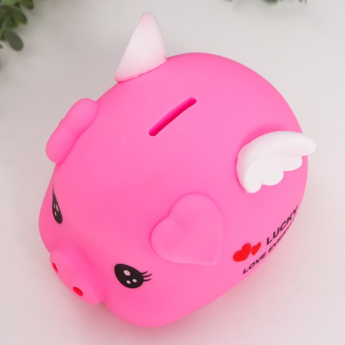 Копилка пластик Копилка пластик "Свинка с крылышками" МИКС 12,5х15,5х11,5 см