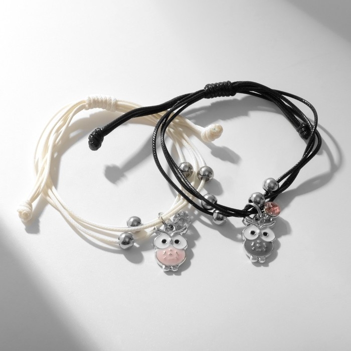 Браслеты «Неразлучники» совы, цветные, L=12,5 см Браслеты «Неразлучники» совы, цветные, L=12,5 см