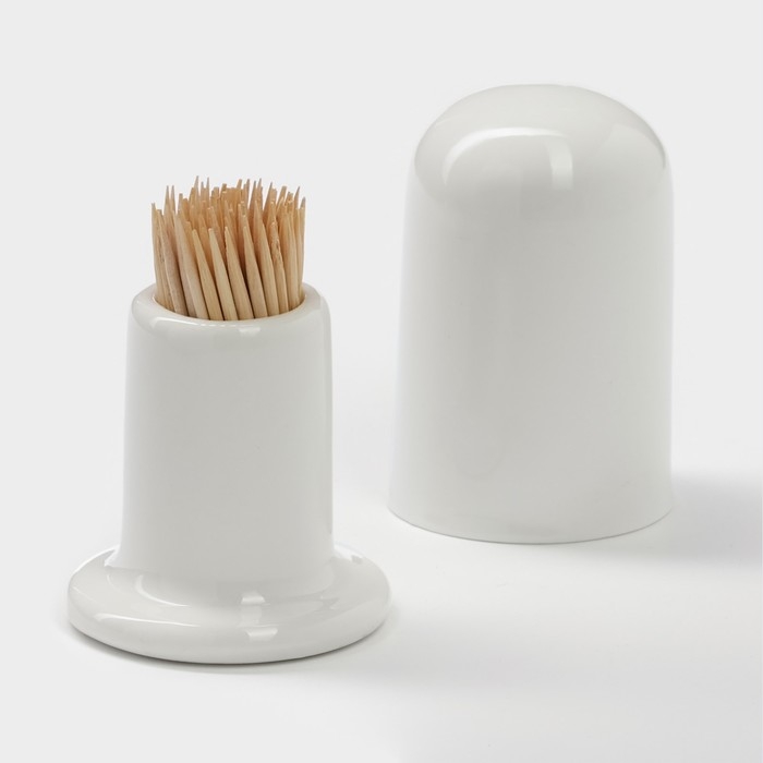 Подставка фарфоровая под зубочистки Magistro «Бланш», d=5 см, цвет белый Подставка фарфоровая под зубочистки Magistro «Бланш», d=5 см, цвет белый