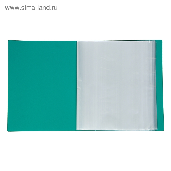 Папка с 100 вкладышами А4, 700 мкм, Calligrata, текстура Папка с 100 вкладышами А4, 700 мкм, Calligrata, текстура "песок", зелёная