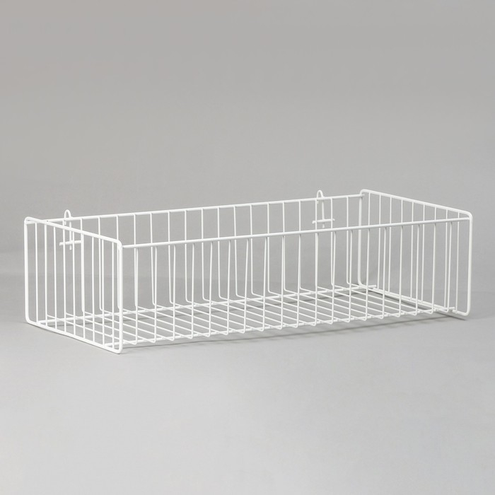 Корзина на сетку, большая, 61×30,5×16 см, цвет белый Корзина на сетку, большая, 61×30,5×16 см, цвет белый