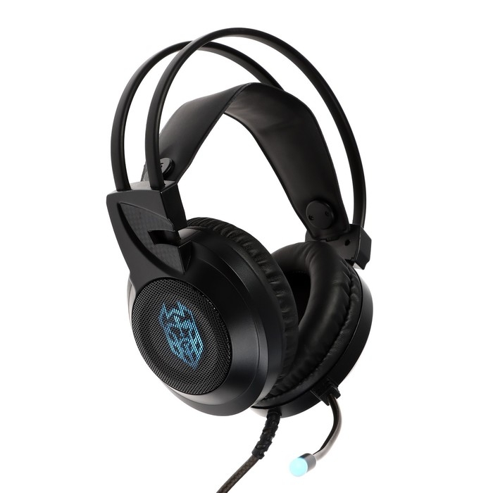 Наушники Qumo Odin, игровые, микрофон, 3.5+USB, 2.2м, подсветка, чёрные Наушники Qumo Odin, игровые, микрофон, 3.5+USB, 2.2м, подсветка, чёрные