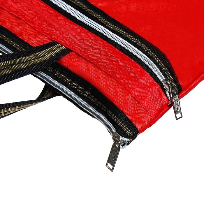 Портфель с 1 отделением Calligrata А4, текстиль на молнии с ручками, с карманом, красный Портфель с 1 отделением Calligrata А4, текстиль на молнии с ручками, с карманом, красный