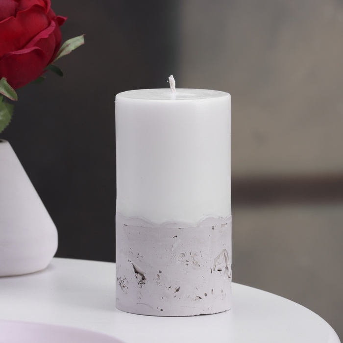 Свеча-цилиндр  Свеча-цилиндр "Бетон", 7х13 см