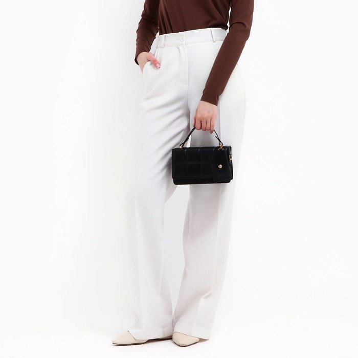 Сумка женская на клапане, с кошельком, 20х12х7 см, цвет чёрный Сумка женская на клапане, с кошельком, 20х12х7 см, цвет чёрный