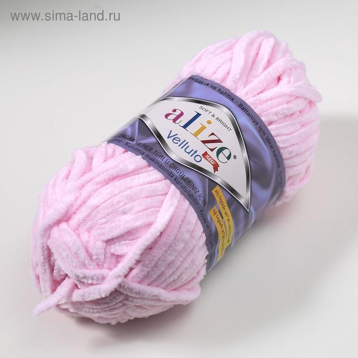 Пряжа Пряжа "Velluto" 100% микрополиэстер 68м/100гр (31 детский розовый)