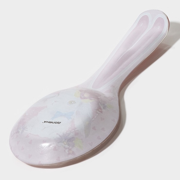 Подставка стеклянная под ложку Доляна «Цветочный зайка», 27×12,5×2 см Подставка стеклянная под ложку Доляна «Цветочный зайка», 27×12,5×2 см