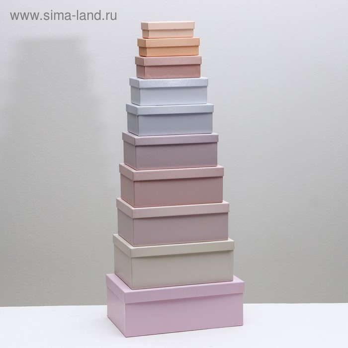 Набор коробок 10 в 1, упаковка подарочная, «Нежный», 12 х 7 х 4 - 32.5 х 20 х 12.5 см