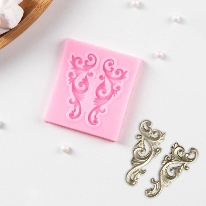 Молд Доляна «Лепнина», силикон, 5×5,5 см, цвет розовый Молд Доляна «Лепнина», силикон, 5×5,5 см, цвет розовый