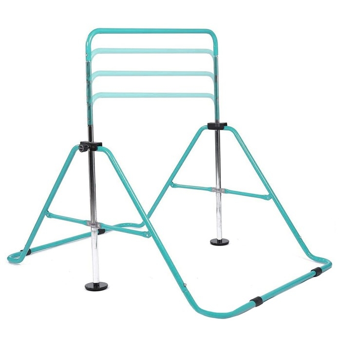 Гимнастическая перекладина детская с регулируемой высотой, цвет зелёный