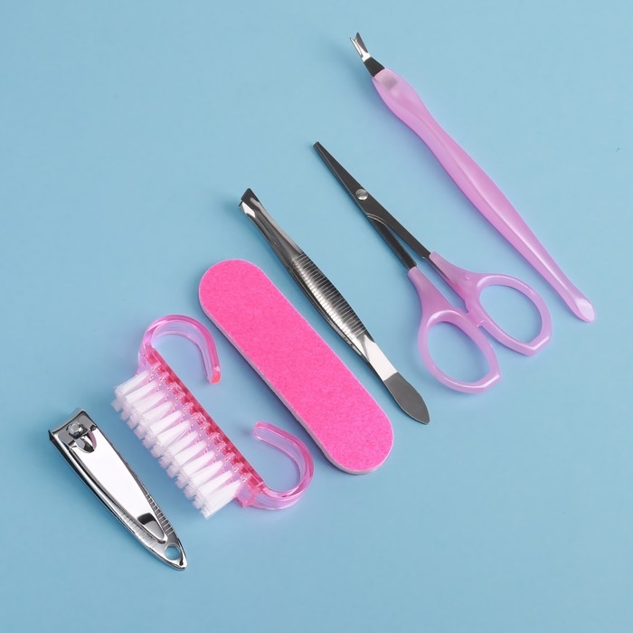 Набор маникюрный, 6 предметов, цвет МИКС Набор маникюрный, 6 предметов, цвет МИКС