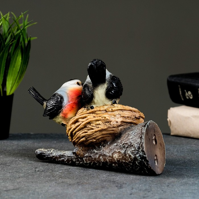 Подвесной декор  Подвесной декор "Гнездо со снегирями" 18x10,5x14,5см.