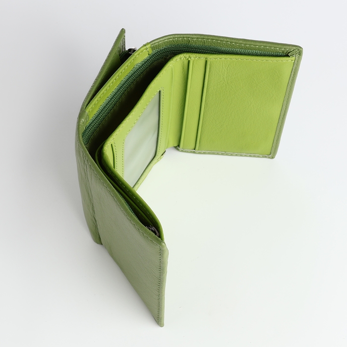 Кошелёк женский на магните, цвет зелёный