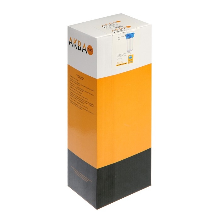 Корпус для фильтра  Корпус для фильтра "Аквабрайт" АБФ-10-34, 3/4", для холодной воды, ключ и крепеж, прозрачный