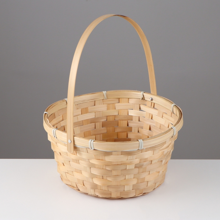 Корзина плетёная, 26 х 12/30 см, бамбук, натуральный Корзина плетёная, 26 х 12/30 см, бамбук, натуральный