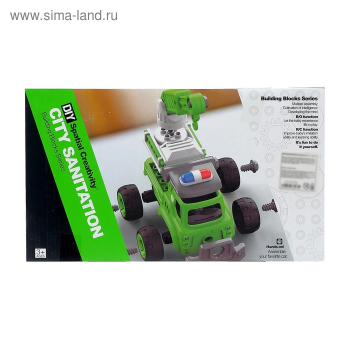 Конструктор винтовой «Мусоровоз», с электр. шуруповертом, р/у, 27 деталей Конструктор винтовой «Мусоровоз», с электр. шуруповертом, р/у, 27 деталей