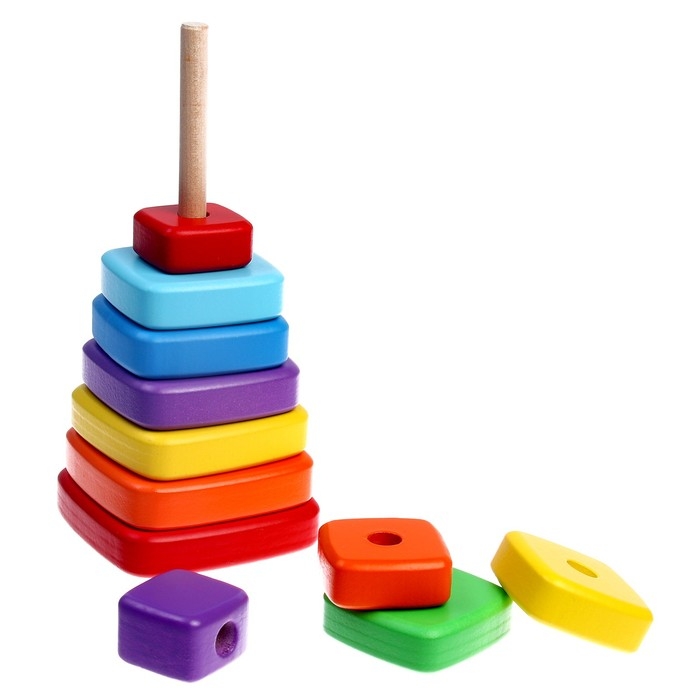 Пирамидка деревянная большая «Квадрат» Пирамидка деревянная большая «Квадрат»