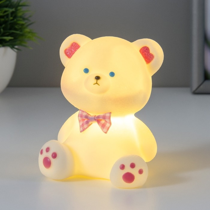 Ночник Ночник "Мишенька" LED 1Вт 3х LR44 белый 7х5х10см RISALUX