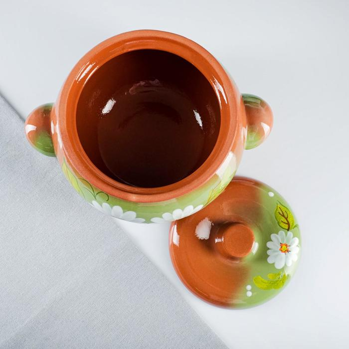 Жаровня  Жаровня "Ромашка" на зелёном, 2л