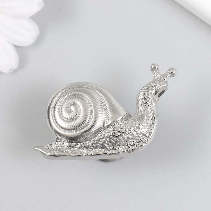 Ручка для шкатулки металл Ручка для шкатулки металл "Улитка" серебро 2,8х5,2 см