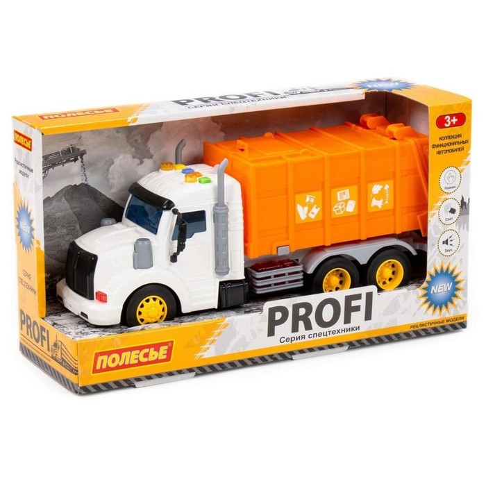 Автомобиль коммунальный «Профи» оранжевый, инерционный, со светом и звуком Автомобиль коммунальный «Профи» оранжевый, инерционный, со светом и звуком
