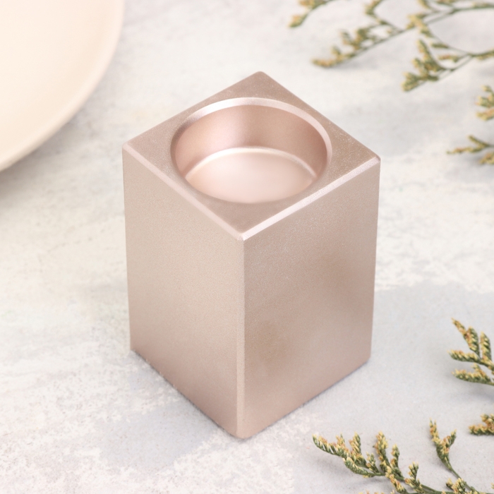 Подсвечник Подсвечник "Квадрат" из гипса, 5х8см, шампань