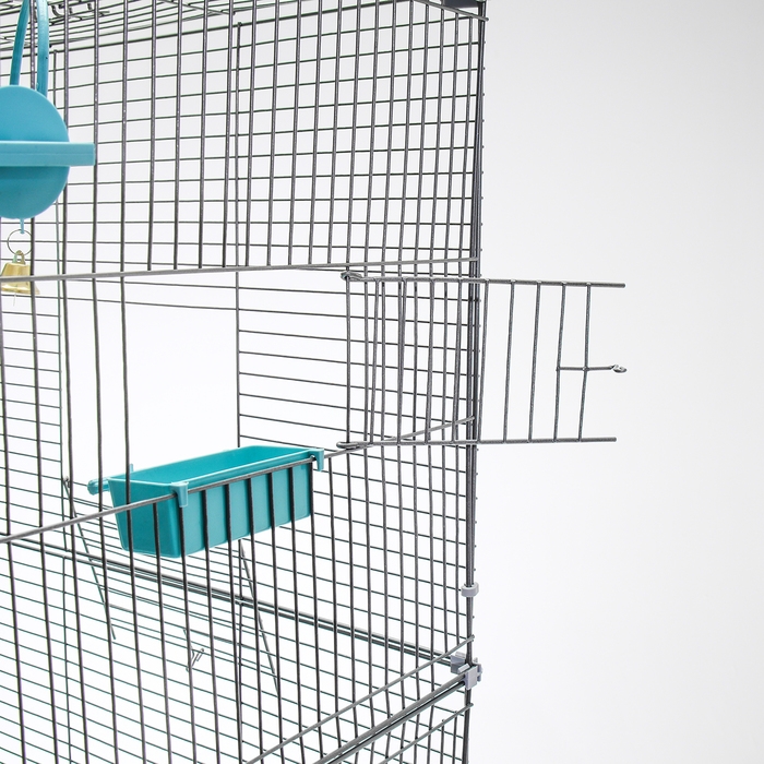 Клетка для птиц Клетка для птиц "Пижон" №104-Б, разборная, 2 секции, 58 х 40 х 88см, бирюзовая