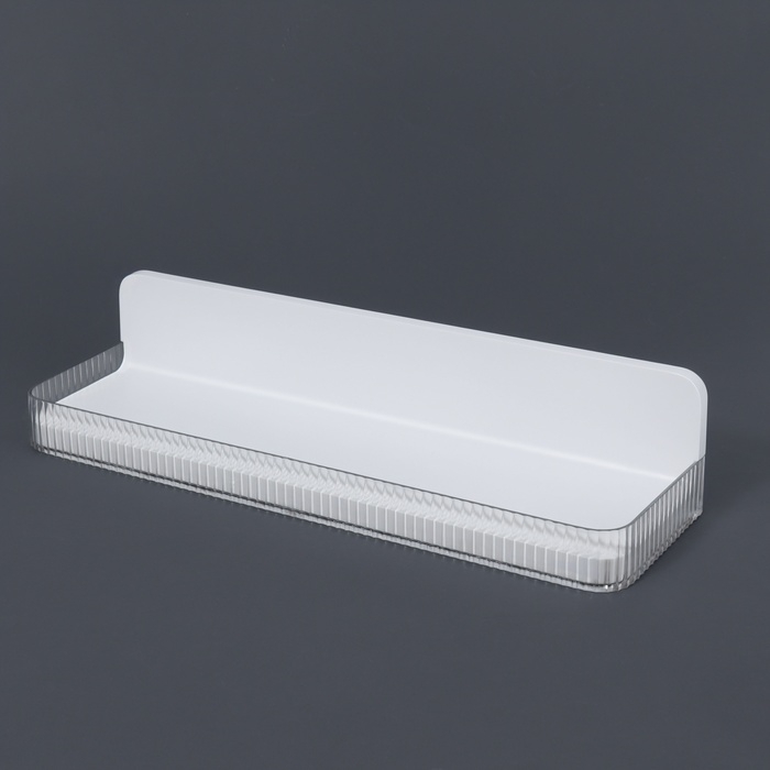 Органайзер для хранения, навесной, 1 секция, с клеевой основой, 35 × 10 × 7,5 см, цвет полупрозрачный/белый