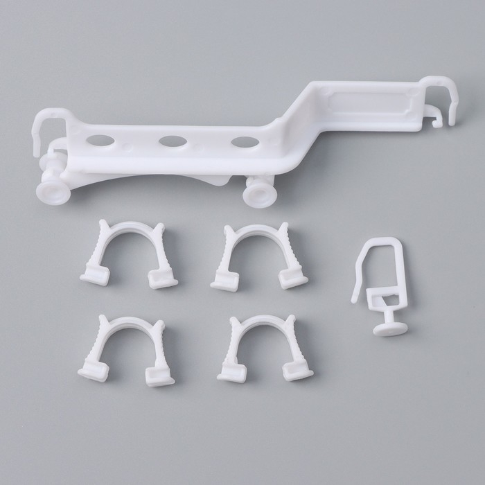 Карниз трёхрядный «Ультракомпакт. Медуза», 180 см, с декоративной планкой 7 см, цвет белый Карниз трёхрядный «Ультракомпакт. Медуза», 180 см, с декоративной планкой 7 см, цвет белый