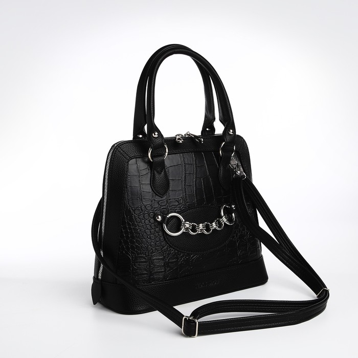 Сумка женская TEXTURA, тоут, средний размер, цвет чёрный