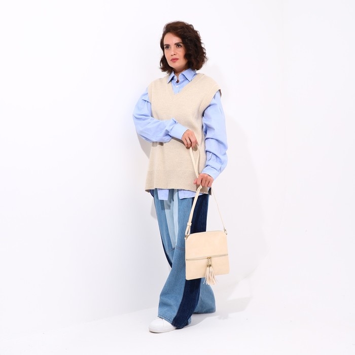 Сумка кросс-боди на молнии, цвет бежевый Сумка кросс-боди на молнии, цвет бежевый