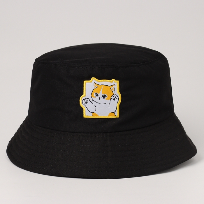 Панама детская «Кот», цвет чёрный, р-р 54 Панама детская «Кот», цвет чёрный, р-р 54