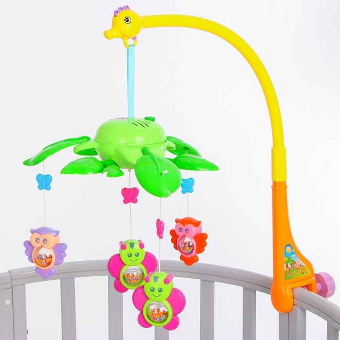 Мобиль музыкальный на кроватку «Музыкальные листья. Совы», на батарейках, Крошка Я Мобиль музыкальный на кроватку «Музыкальные листья. Совы», на батарейках, Крошка Я