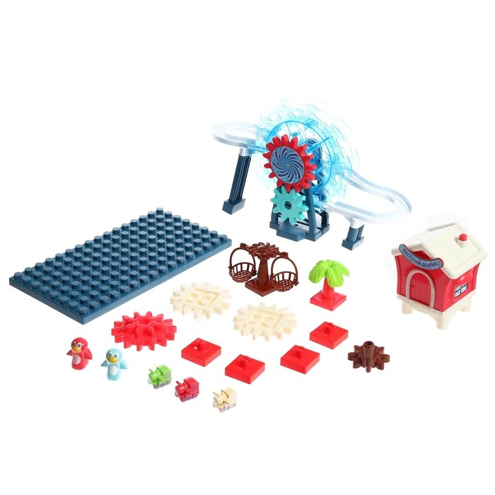 Конструктор развивающий с шестерёнками «Весёлые паровозики», 33 детали Конструктор развивающий с шестерёнками «Весёлые паровозики», 33 детали