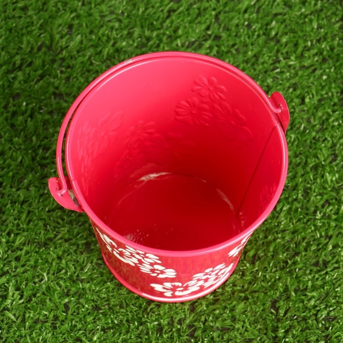 Кашпо  Кашпо "Ведерко Леа" красное, 10х10см