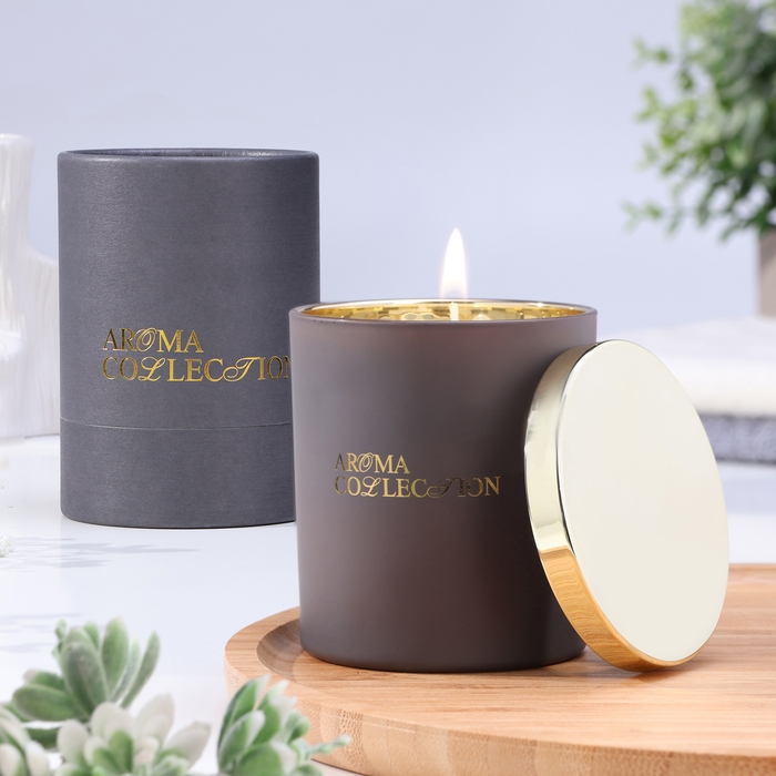 Свеча ароматическая в стакане  Свеча ароматическая в стакане "Aroma collection", 260 г, османтус, в тубусе
