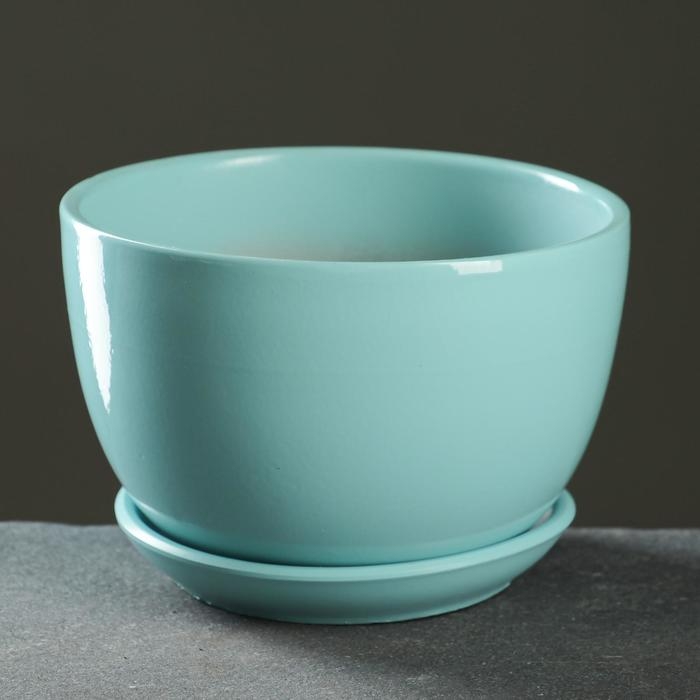 Горшок цветочный Горшок цветочный "Антик" бирюзовый, 1,65л