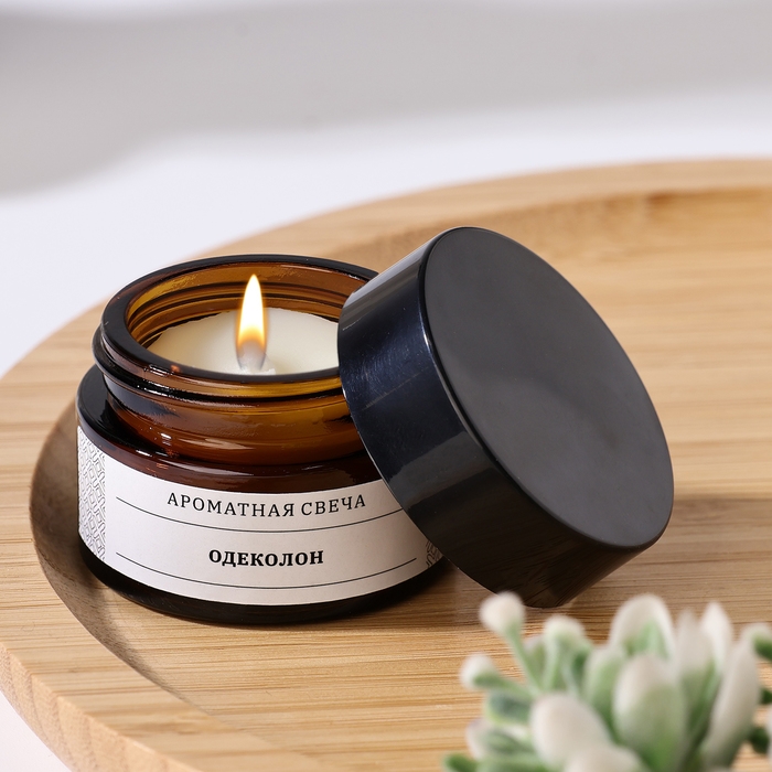 Свеча ароматическая в банке  Свеча ароматическая в банке "Одеколон", соевый воск, 12 г