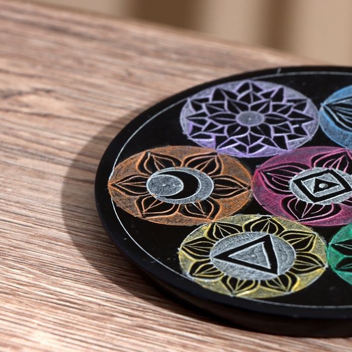 Подставка для благовония  Подставка для благовония "7 чакр" камень 12,5 см