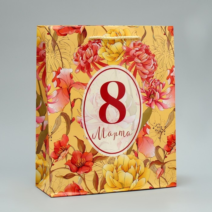 Пакет подарочный ламинированный, упаковка, «8 марта», ML 21 х 25 х 8 см Пакет подарочный ламинированный, упаковка, «8 марта», ML 21 х 25 х 8 см