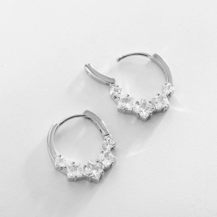 Серьги со стразами XUPING корона сияние. цвет белый в серебре Серьги со стразами XUPING корона сияние. цвет белый в серебре