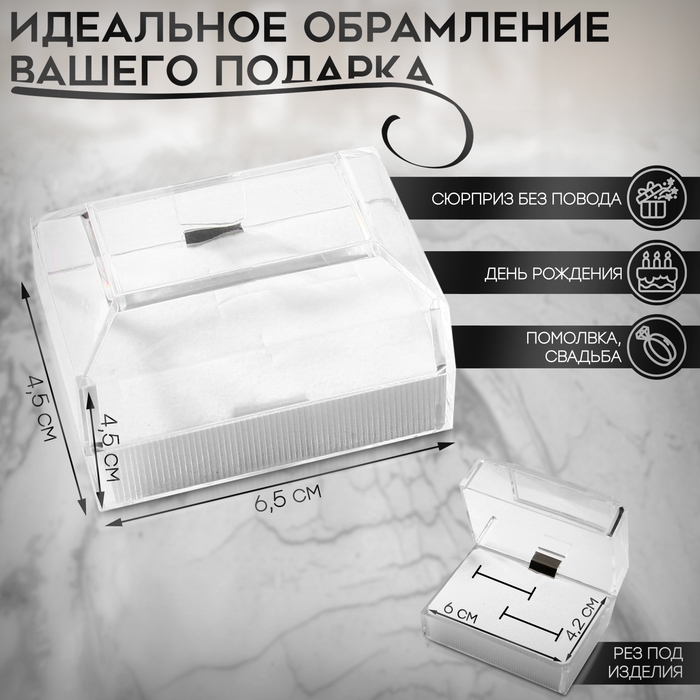 Футляр пластиковый под набор «Сундучок», 6,5×4,5 вставка белая Футляр пластиковый под набор «Сундучок», 6,5×4,5 вставка белая