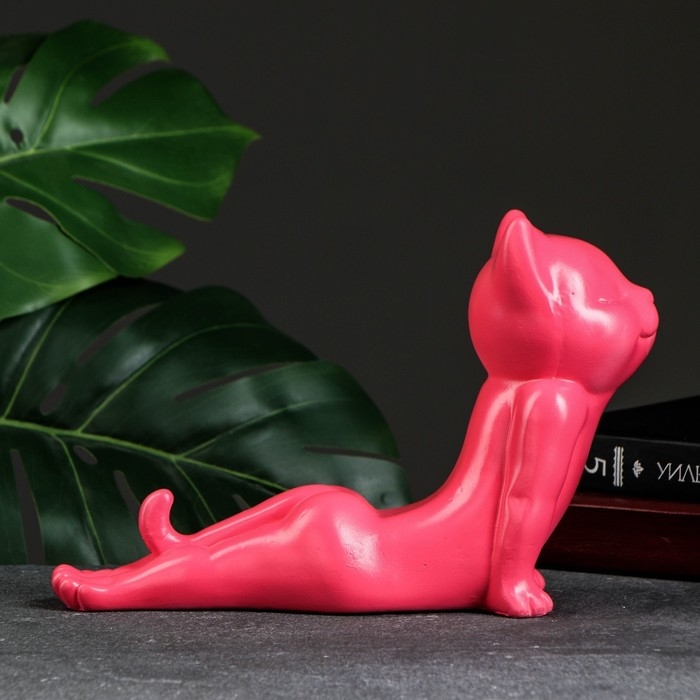 Фигура Фигура "Кот мордой вверх" розовый, 17см