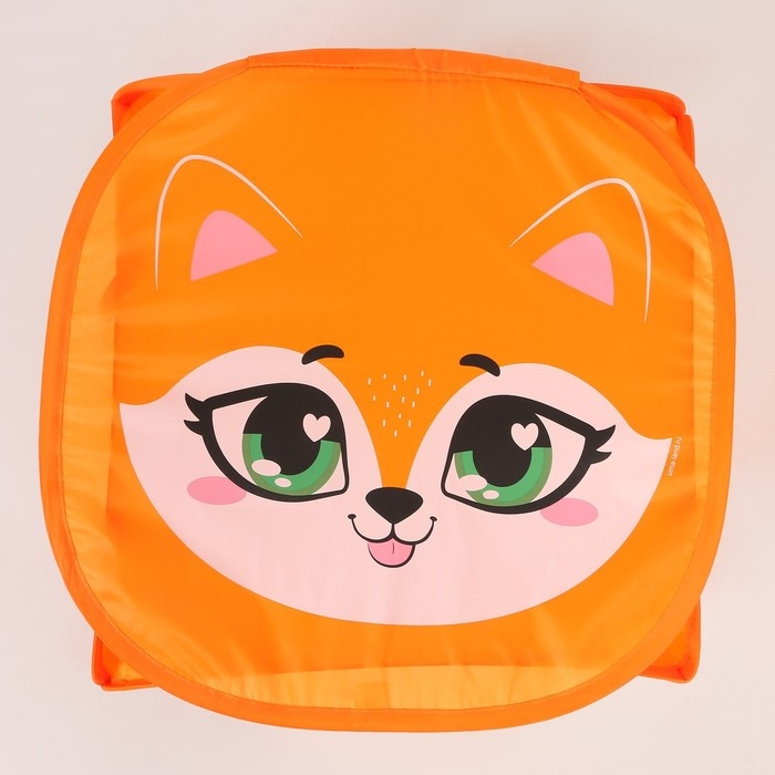 Корзина для хранения игрушек «Лисёнок» с крышкой, 45 х 45 х 43 см, оранжевая Корзина для хранения игрушек «Лисёнок» с крышкой, 45 х 45 х 43 см, оранжевая