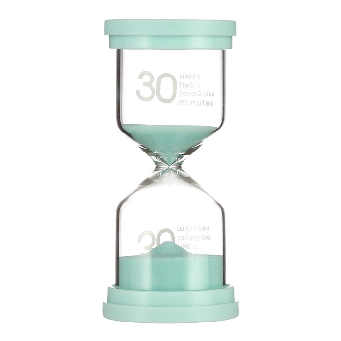 Песочные часы Happy time, на 30 минут, 12,5 х 4.5 см, бирюзовые Песочные часы Happy time, на 30 минут, 12,5 х 4.5 см, бирюзовые