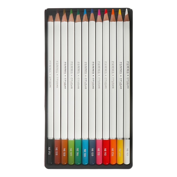 Карандаши цветные 12 цветов Гамма Карандаши цветные 12 цветов Гамма "Студия", диаметр грифеля 3,3 мм