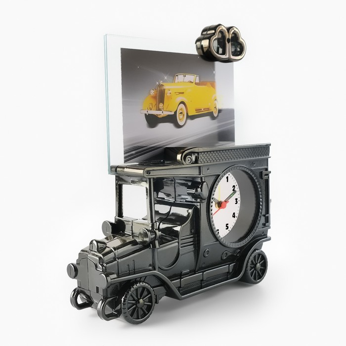 Часы - будильник настольные Часы - будильник настольные "Автомобиль" с фоторамкой, циферблат d-6 см, 15 х 10 см, АА