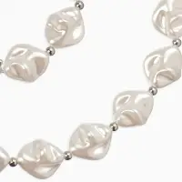 Набор 2 пред-та: бусы,браслет "Жемчуг барочный", ромб. 40/18см, цвет белый в серебре Набор 2 пред-та: бусы,браслет "Жемчуг барочный", ромб. 40/18см, цвет белый в серебре
