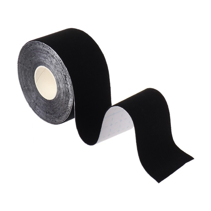 Кинезио - тейп, 3,8 см × 5 м, цвет чёрный Кинезио - тейп, 3,8 см × 5 м, цвет чёрный